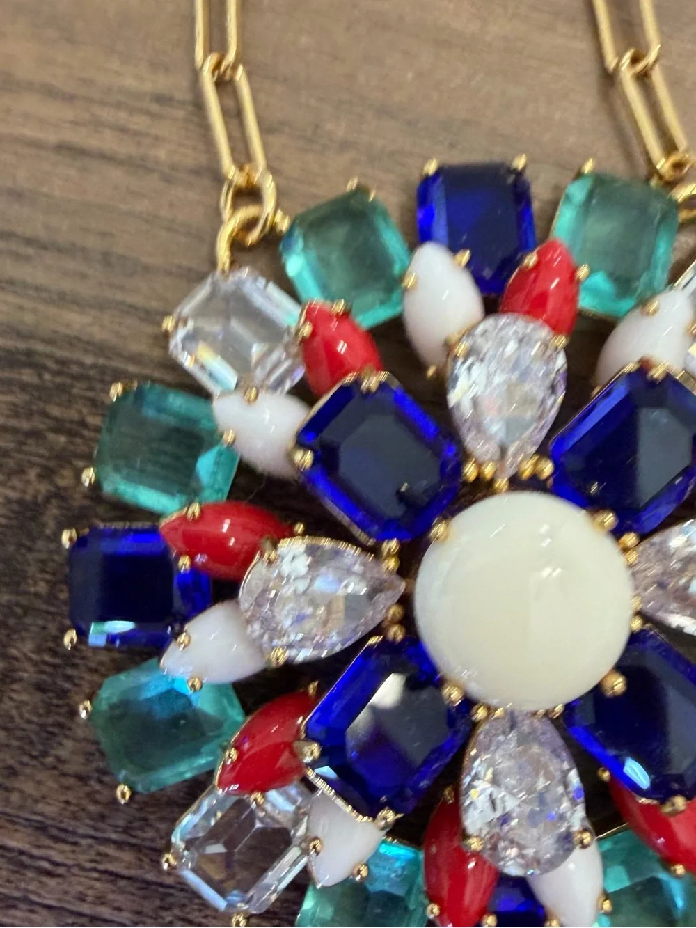 Kate Spade Firework Floral Gemburst Pendant Necklace - Gold Tone New with Tags